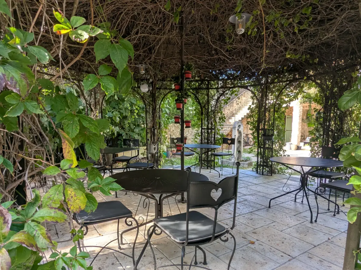 Jardin de la maison d'hôtes le Mas de l'île à Avignon